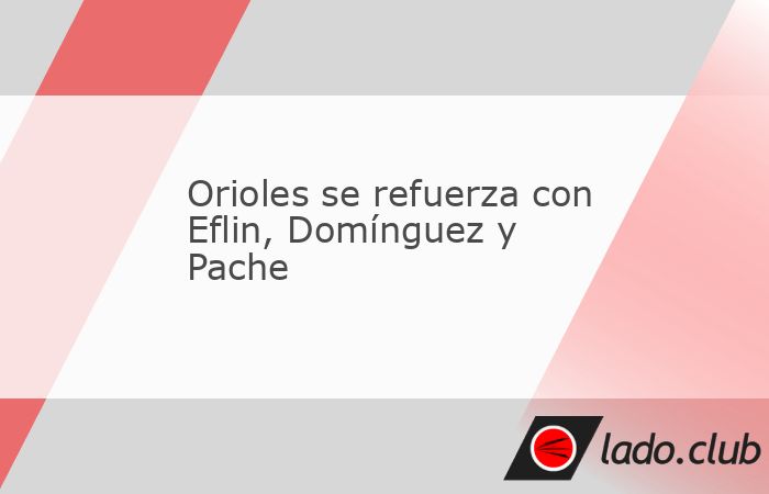 Los Baltimore Orioles adquieren en canjes al lanzador abridor Zach Eflin, de los Rays, y al relevista Seranthony Domínguez y al jardinero Cristian Pache, de Phillies.