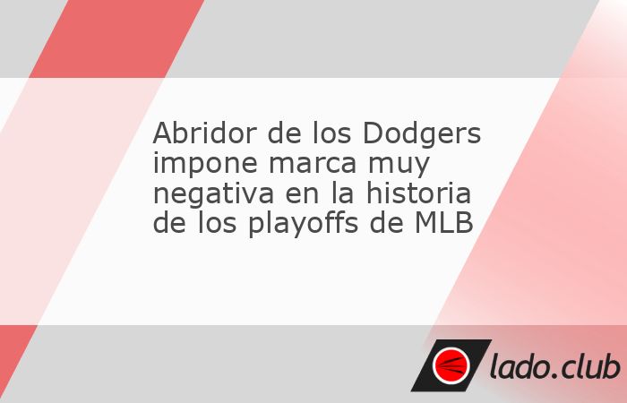 The Athletic reportó que Jack Flaherty, de los Dodgers, es el primer pitcher en la historia de los playoffs de MLB en aceptar ocho carreras limpias y ocho hits, con cuatro boletos otorgados y sin pon