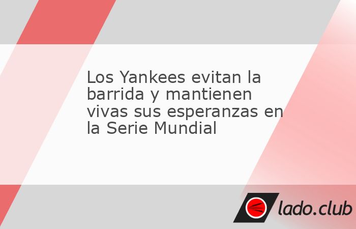 REDACCIÓN / GRUPO CANTÓN  En un emocionante partido en el Bronx, los Yankees de Nueva York lograron evitar la humillante barrida en la Serie Mundial, venciendo a los Dodgers de Los Ángeles con un 