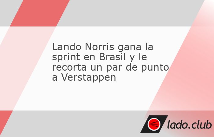 El británico Lando Norris (McLaren) ganó este sábado la carrera esprint del Gran Premio de Sao Paulo de Fórmula 1, en la que encendió el campeonato al descontar dos puntos al líder, el tricampe�