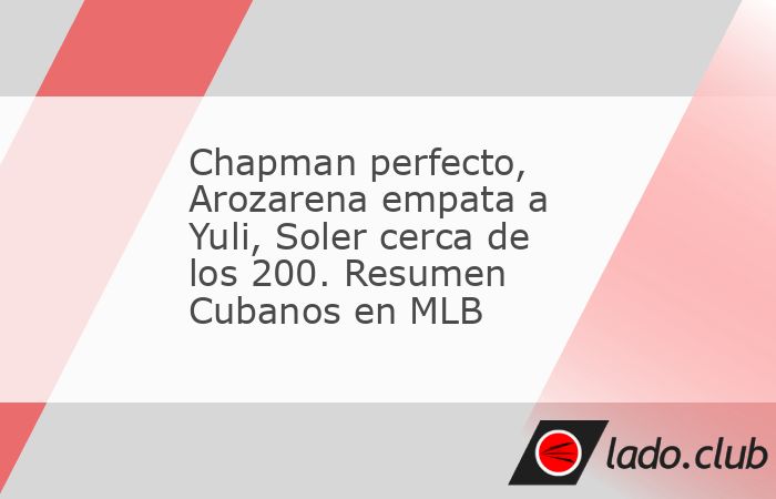 Tabla de contenidosAroldis Chapman continúa dominanteRandy Arozarena empató marca de yuli gurrielActuaciones de cubanos en MLBLa penúltima jornada del mes, que se llevó a cabo este 30 de mayo, con
