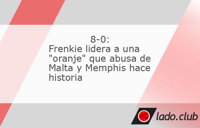 Países Bajos, dirigida por Ronald Koeman desde el banquillo y Frenkie de Jong en el campo, goleó a placer a la endeble Malta (8-0) y mantiene su pleno de triunfos en la fase de clasificación para e