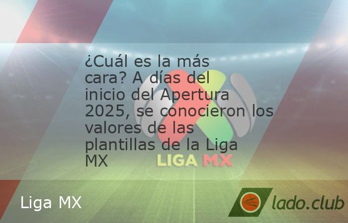 Un ranking posicionó a las plantillas más valiosas de la Primera División de México de cara al inicio de una nueva temporada. El inicio de la temporada 2025-26 de la Liga MX está a punto de inici