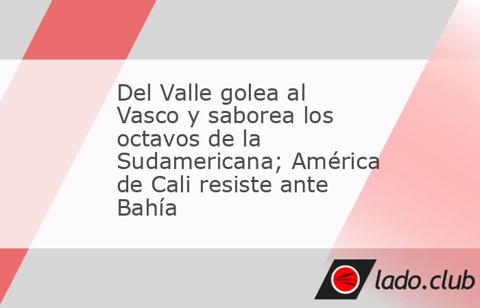 Independiente del Valle metió pie y medio en los octavos de final de la Copa Sudamericana al golear 4-0 anoche al Vasco da Gama, mientras que el América de Cali resistió de visita el acoso del Bah�