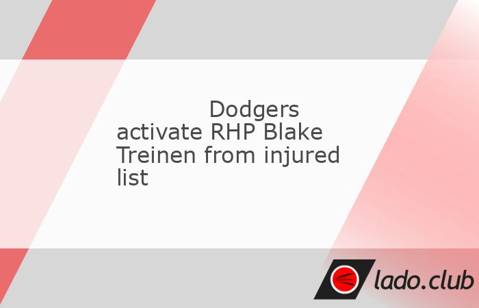  The Los Angeles Dodgers activated reliever Blake Treinen from the 60-day injured list on Sunday.,The 37-year-old right-hander has been out since mid-A 