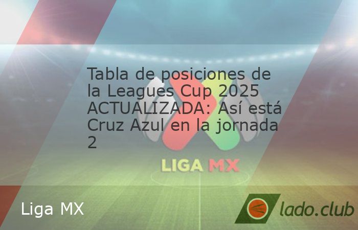 La clasificación de la Leagues Cup y en qué escalón está La Máquina dentro de la Liga MX, todo al momento. La Leagues Cup 2025 ingresó en su jornada número 2, y Cruz Azul lo hizo de la manera m